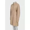 Beige fitted dress with buttons