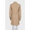 Beige fitted dress with buttons