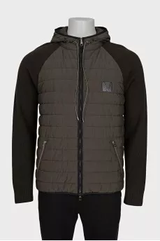 Men's green jacket with a hood
