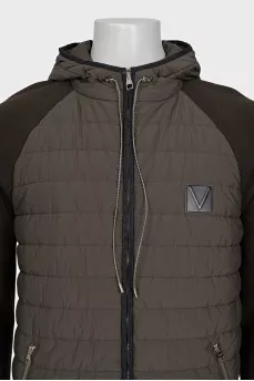 Men's green jacket with a hood