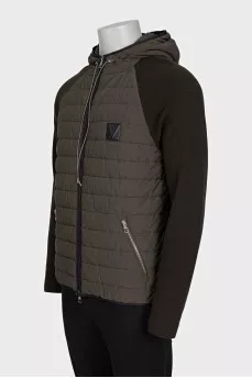 Men's green jacket with a hood