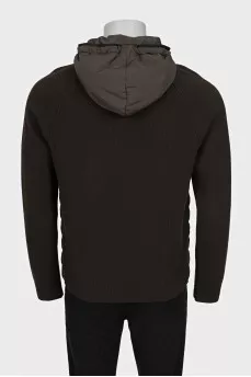 Men's green jacket with a hood