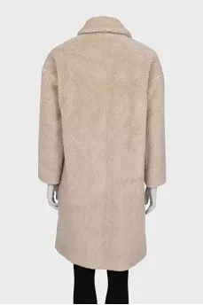 Шуба тедди бежевого цвета