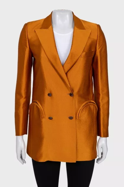 Double-breasted jacket with accent pockets