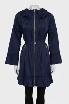 Blue cloak with pleats