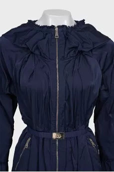 Blue cloak with pleats