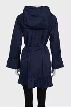 Blue cloak with pleats