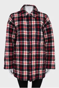 Plaid jacket with buttons