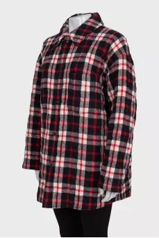 Plaid jacket with buttons