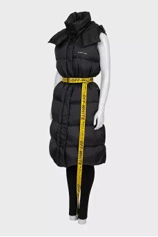 Long vest with removable hood