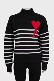Wool sweater with brand logo