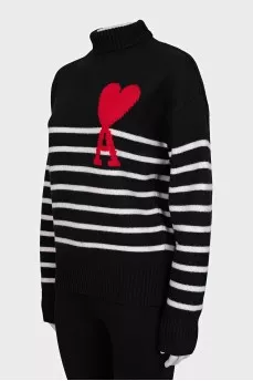 Wool sweater with brand logo