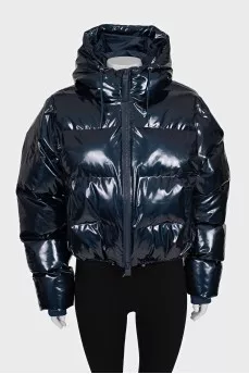 Short glossy down jacket