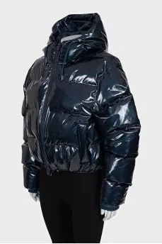 Short glossy down jacket