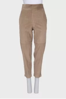 High-waist corduroy trousers