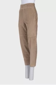 High-waist corduroy trousers