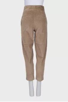 High-waist corduroy trousers