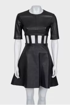 Leather dress with cutouts