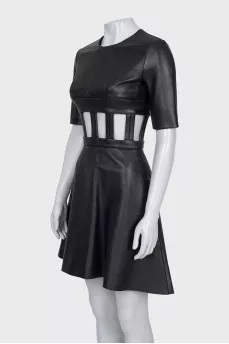 Leather dress with cutouts