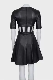 Leather dress with cutouts