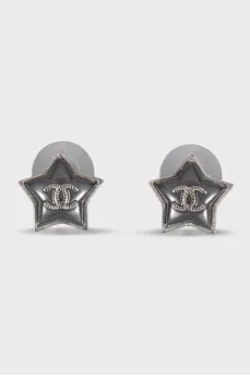 Сріблясті сережки у формі зірок