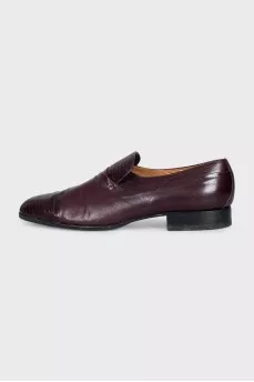 Men's red leather shoes