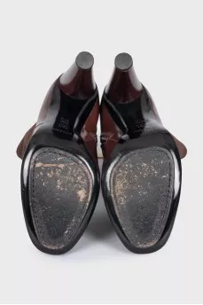 Brown leather and suede boots