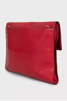 Red leather briefcase
