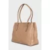 Brown leather tote bag
