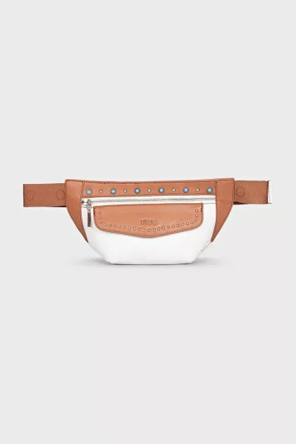 Two-tone bag with metallic decor