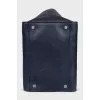 Blue leather tote