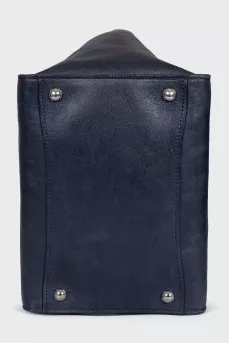 Blue leather tote