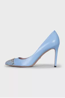 Blue shoes with spikes