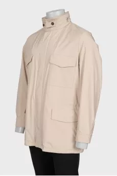 Men's beige fitted jacket