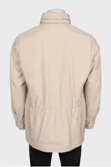 Men's beige fitted jacket
