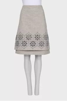 Gray perforated skirt