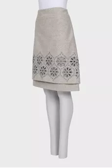 Gray perforated skirt
