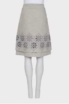 Gray perforated skirt
