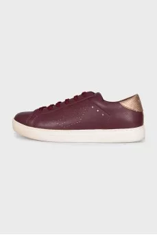 Red leather sneakers