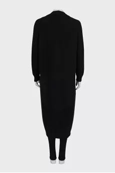 Cashmere cardigan with fur pockets