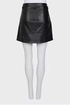 Eco-leather skirt with a zipper