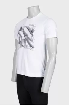 Men's white printed t-shirt
