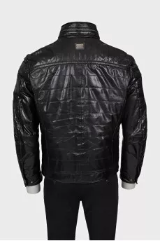 Men's straight-cut leather jacket