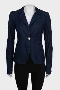 Denim button-down jacket
