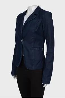 Denim button-down jacket