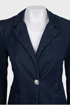 Denim button-down jacket