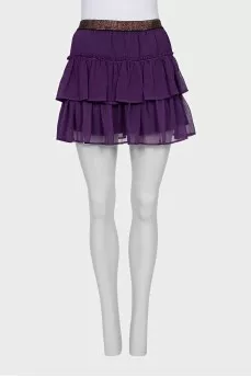 Purple mini skirt with ruffles