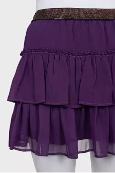 Purple mini skirt with ruffles