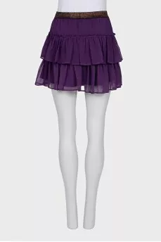 Purple mini skirt with ruffles