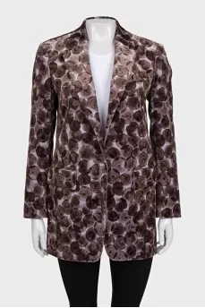 Velvet jacket with a round print
